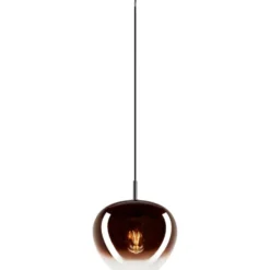 SLV Pantilo Convex pendel, krom/kobber, Ø29 cm