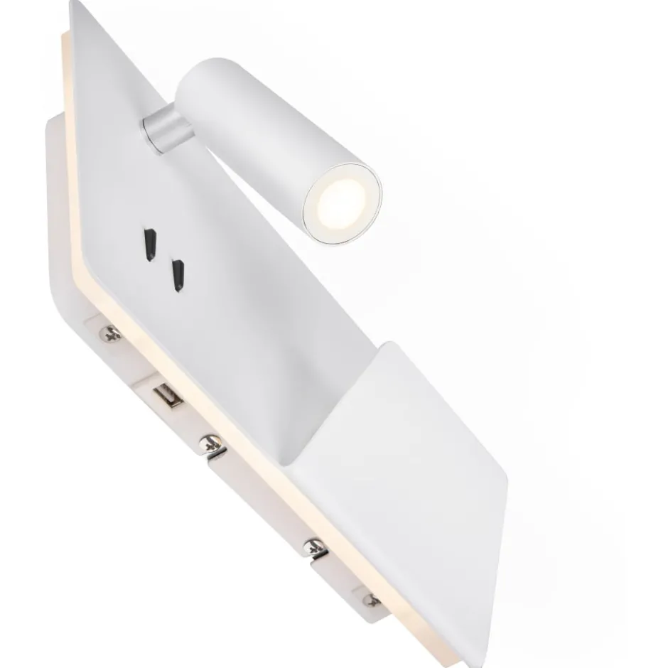 SLV Somnila USB væglampe, hvid, højre