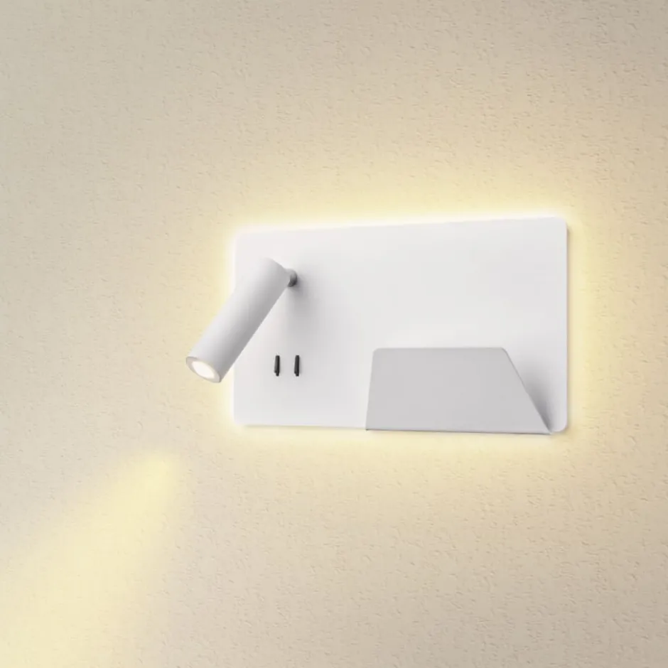 SLV Somnila USB væglampe, hvid, højre