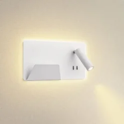 SLV Somnila USB væglampe, hvid, venstre