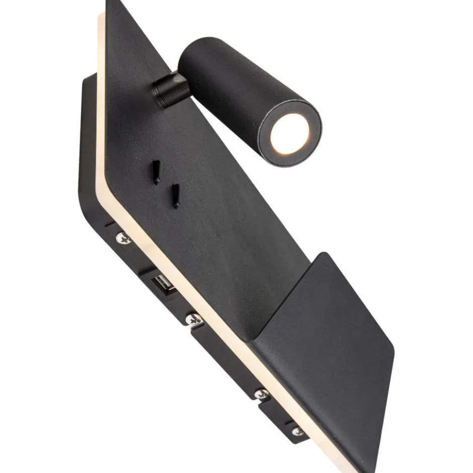 SLV Somnila USB væglampe, sort, højre