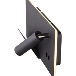 SLV Somnila USB væglampe, sort, venstre