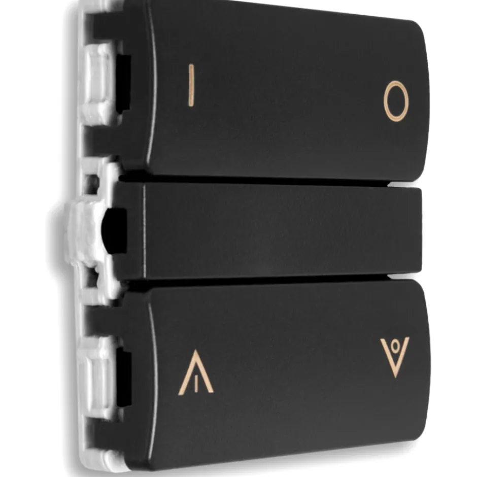 Smartkontakten Zigbee batteritryk til LK Fuga, tænd/sluk og op/ned tangenter, grå