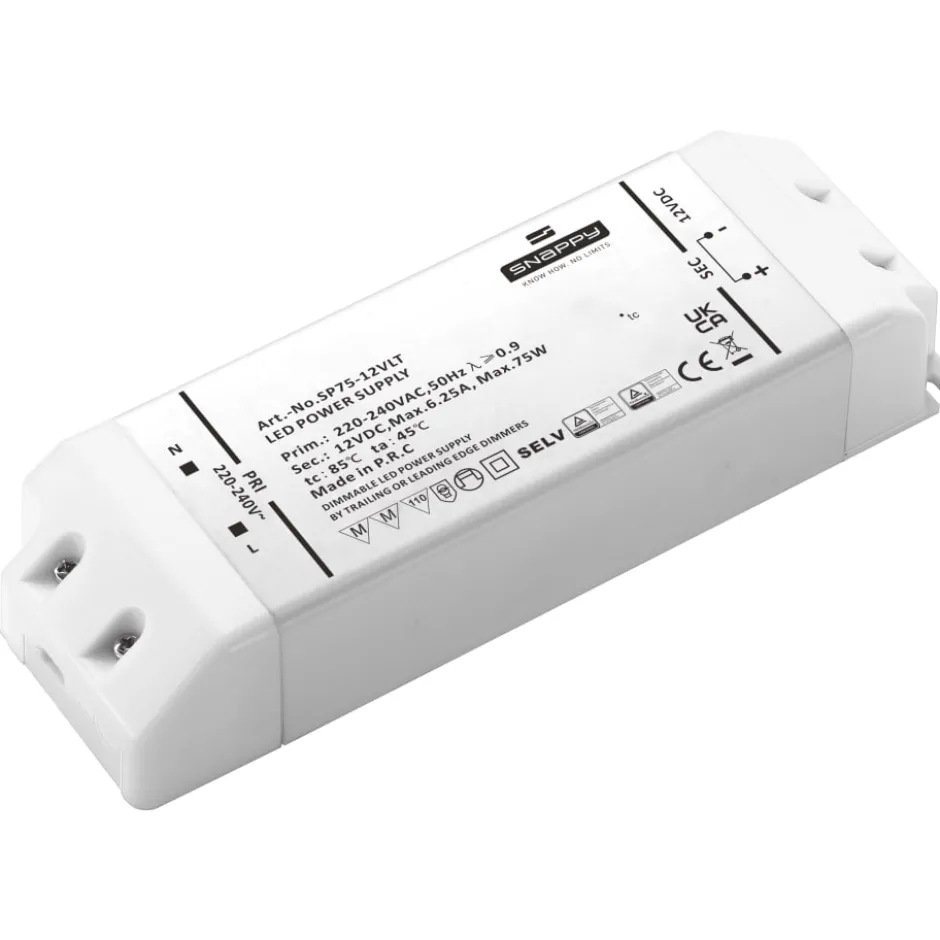 Snappy LED driver, dæmpbar, 12V, 75W