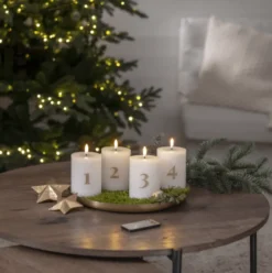 Star Trading advent LED bloklys, batteri, 12,5 cm
