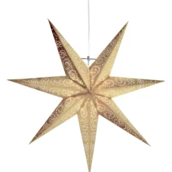 Star Trading Antique julestjerne med lys, 60 cm, guld