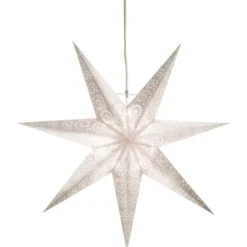 Star Trading Antique julestjerne med lys, 60 cm, hvid