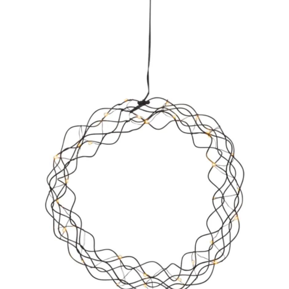Star Trading Curly juledekoration, Ø30 cm, sort