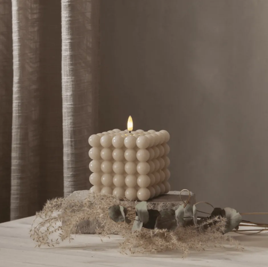 Star Trading Flamme Dot Bubble LED stearinlys, beige