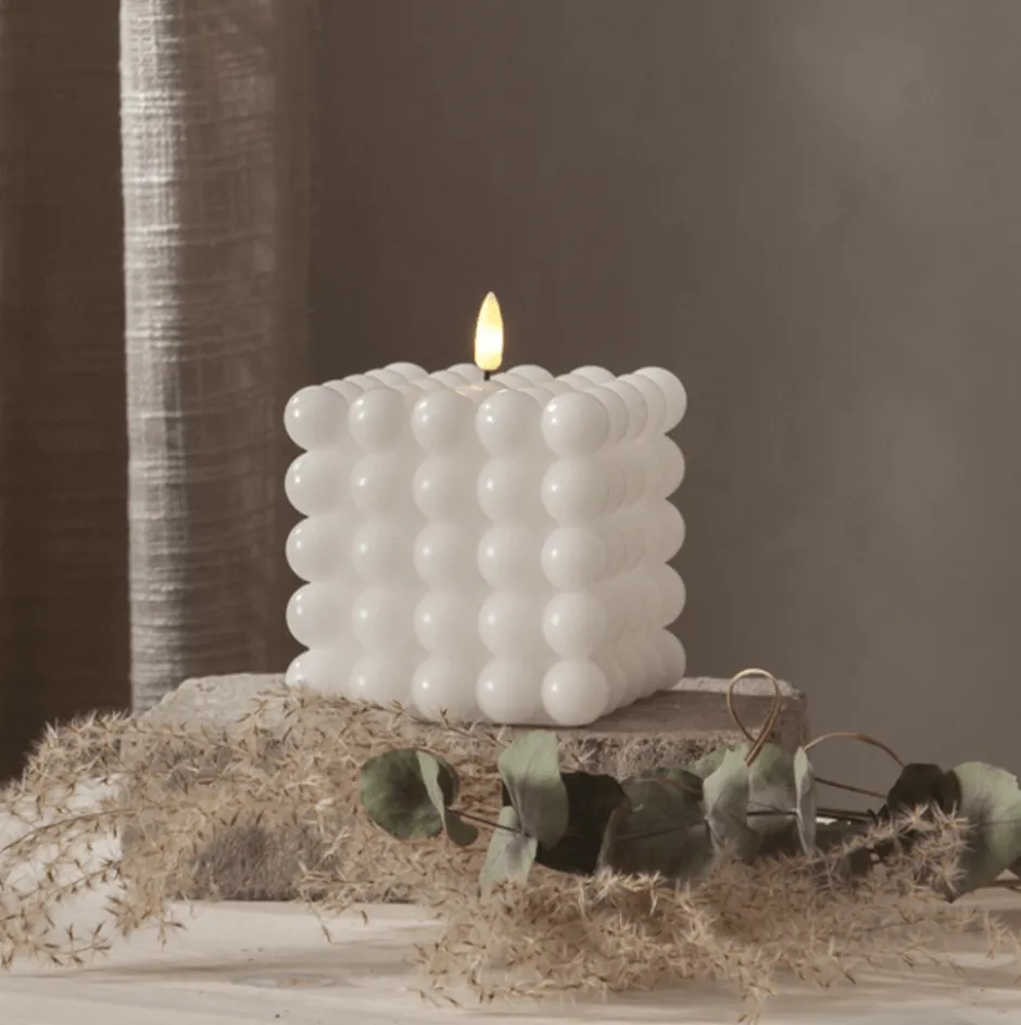 Star Trading Flamme Dot Bubble LED stearinlys, hvid