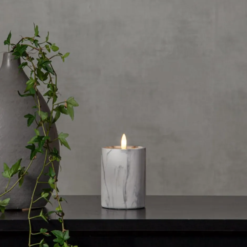 Star Trading Flamme Marble LED bloklys, batter