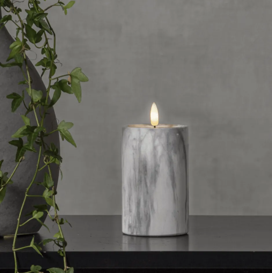 Star Trading Flamme Marble LED bloklys, batteri