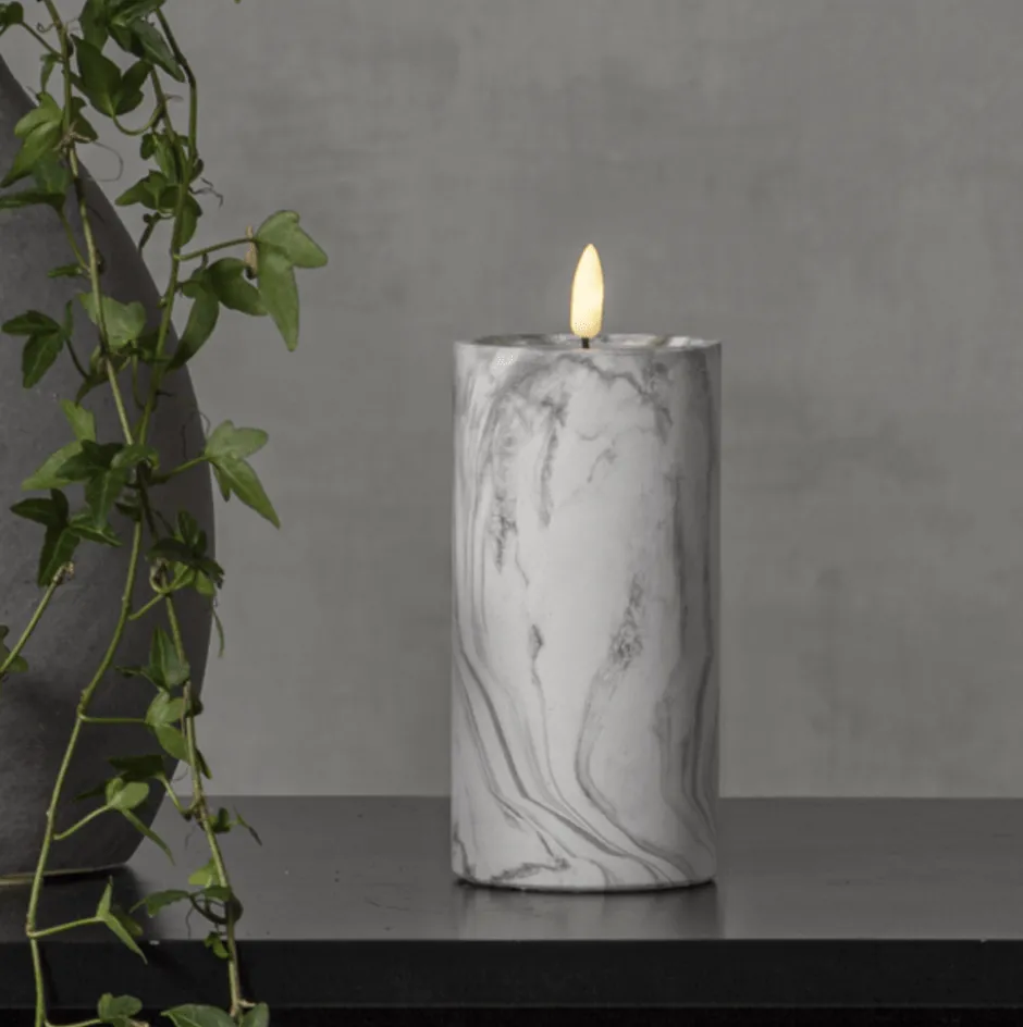 Star Trading Flamme Marble LED bloklys, batteri