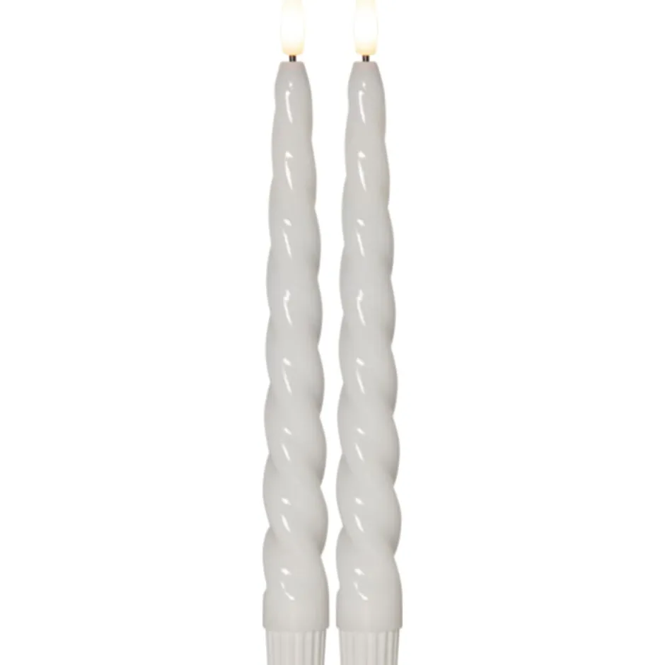Star Trading Flamme Shine Swirl LED kronelys, batteri, hvid