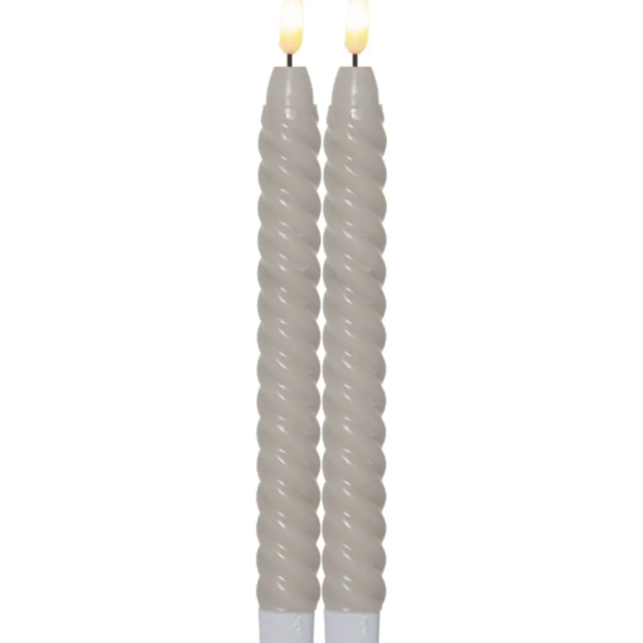 Star Trading Flamme Swirl LED kronelys, batteri, beige