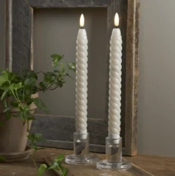 Star Trading Flamme Swirl LED kronelys, batteri, beige