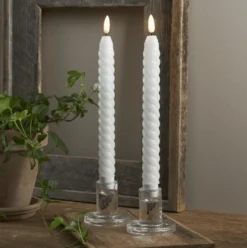 Star Trading Flamme Swirl LED kronelys, batteri, hvid