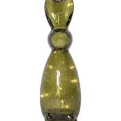 Star Trading Harry glas hare med lys, 25 cm, grøn