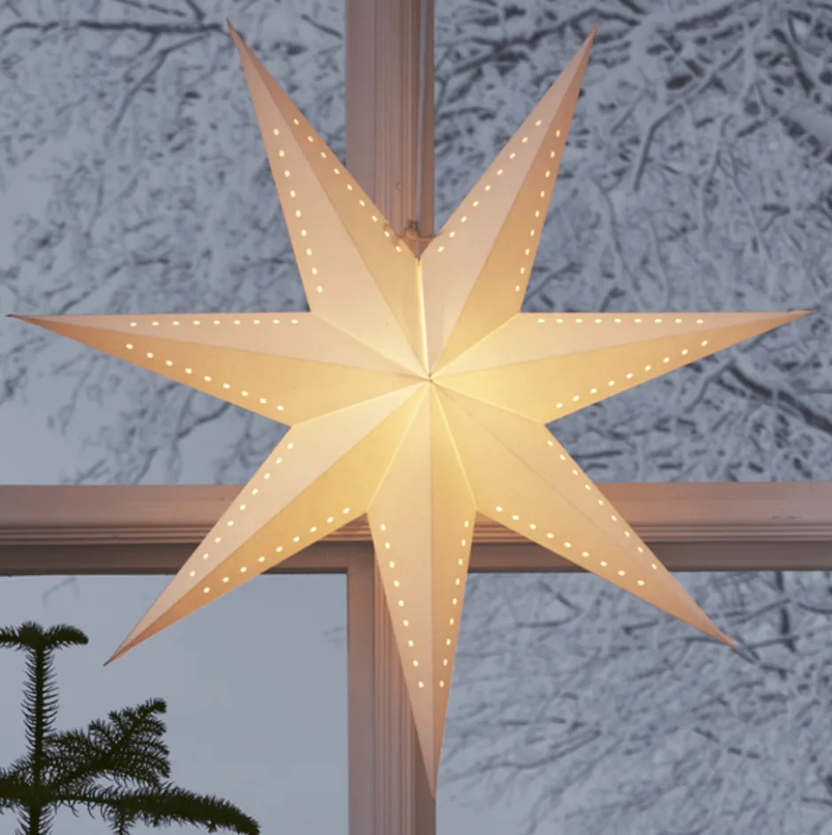 Star Trading Mika papirstjerne, 60 cm, hvid