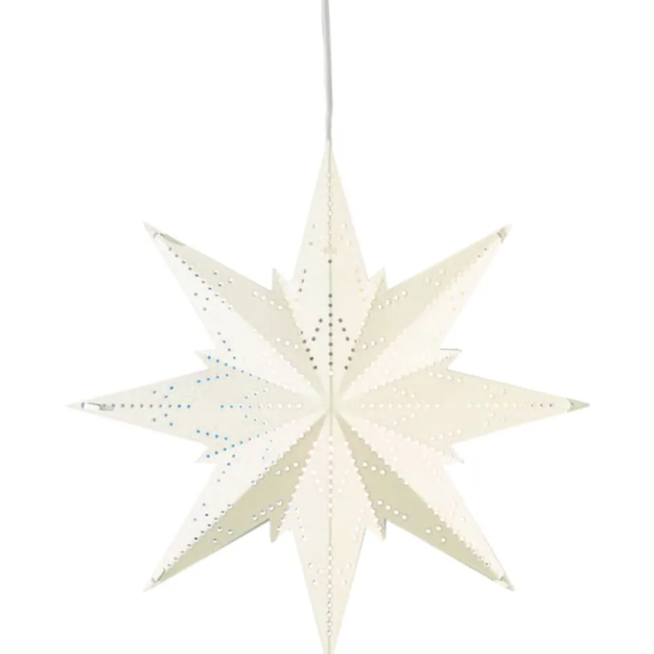 Star Trading Mini julestjerne med lys, 25 cm, hvid