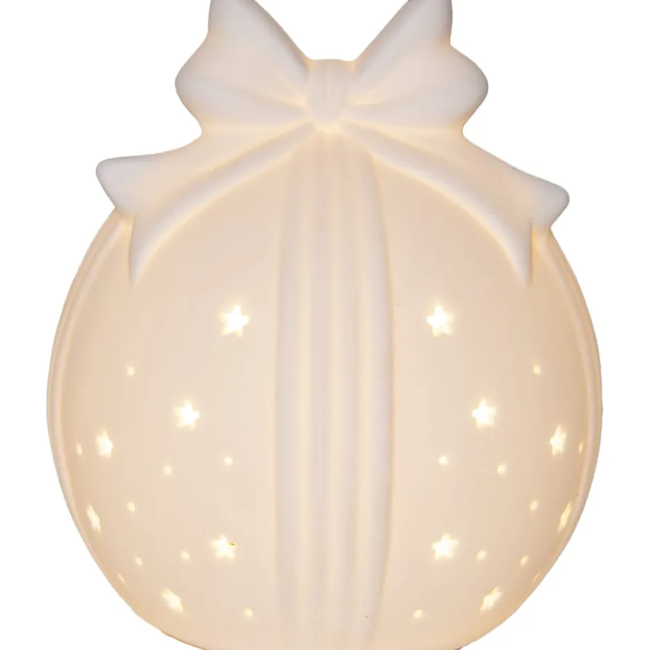 Star Trading Rozy julekugle med lys, 14 cm