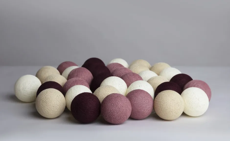 3 stk Iris Lights Dusty Pink lyskæde, 20 kugler