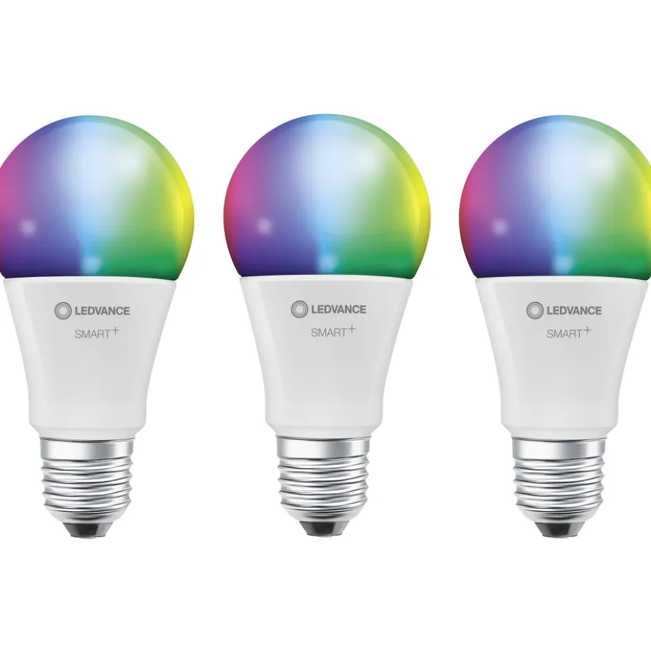 3 stk Ledvance Smart+ Wifi E27 standardpære, 2700K-6500K, 14W, 3-pak