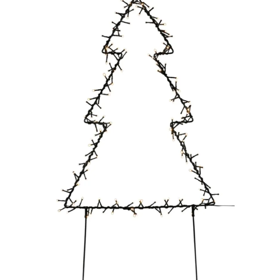2 stk Nordic Winter metal juletræ med lys, 75 cm