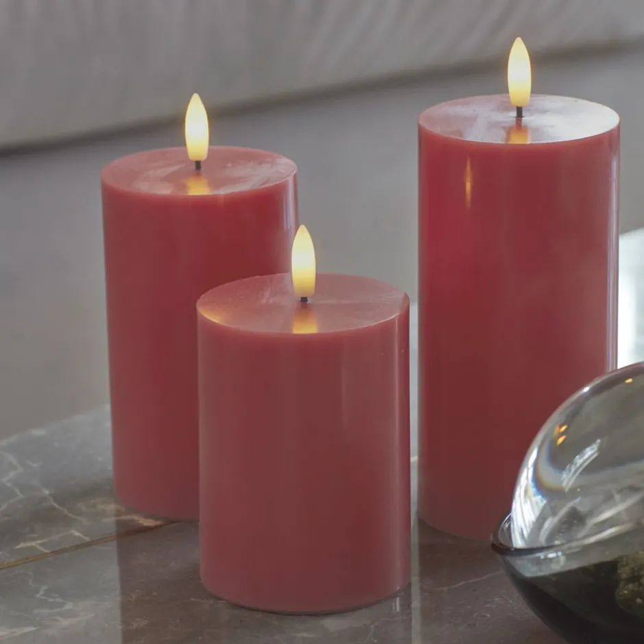 6 stk Sirius Sille LED bloklys, batteri, rosa