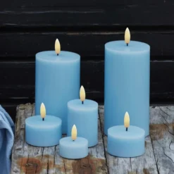 10 stk Sirius Sille LED fyrfadslys, batteri, blå