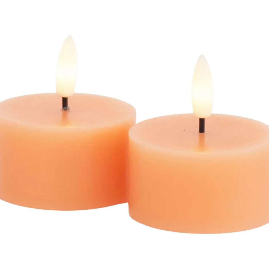 10 stk Sirius Sille LED fyrfadslys, batteri, orange