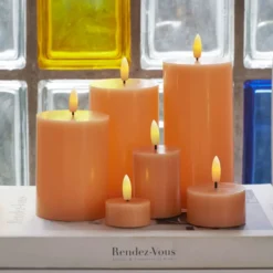10 stk Sirius Sille LED fyrfadslys, batteri, orange