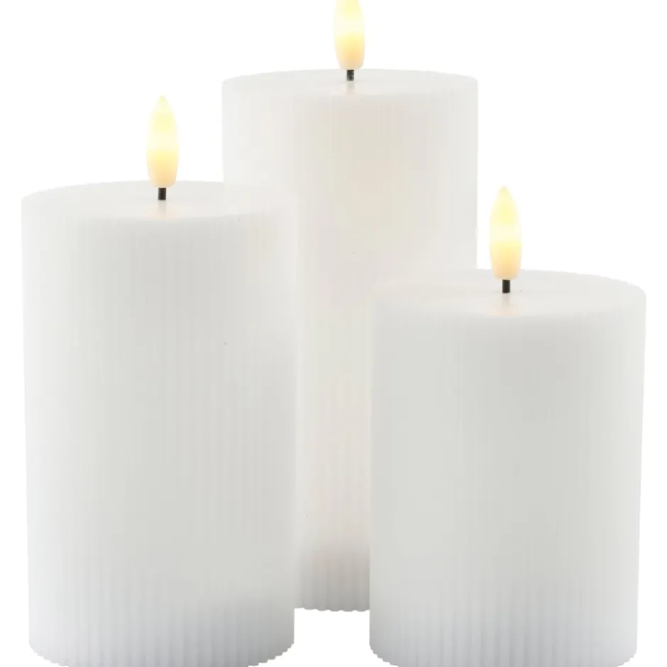 6 stk Sirius Smilla LED bloklys, genopladelig, hvid