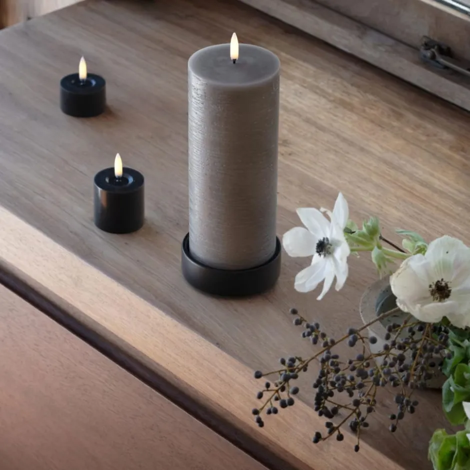 4 stk Uyuni LED bloklys, batteri, beige