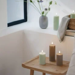 4 stk Uyuni LED bloklys, batteri, grøn