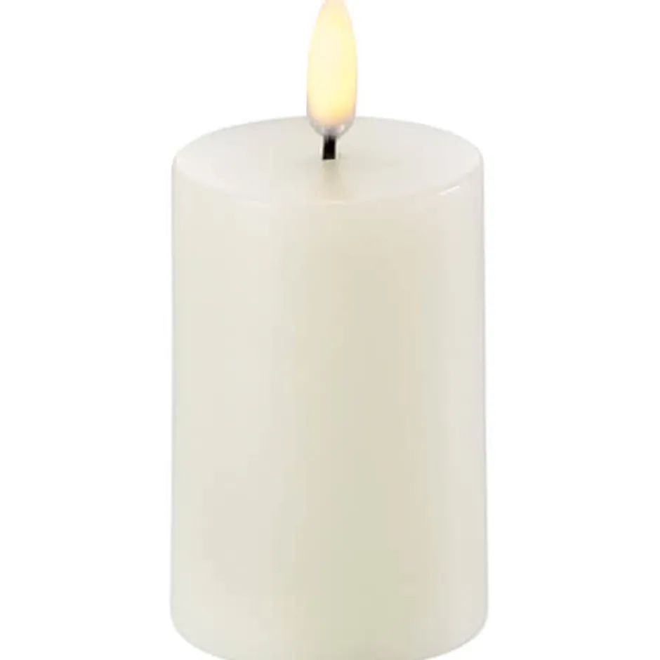 6 stk Uyuni LED bloklys, batteri, råhvid