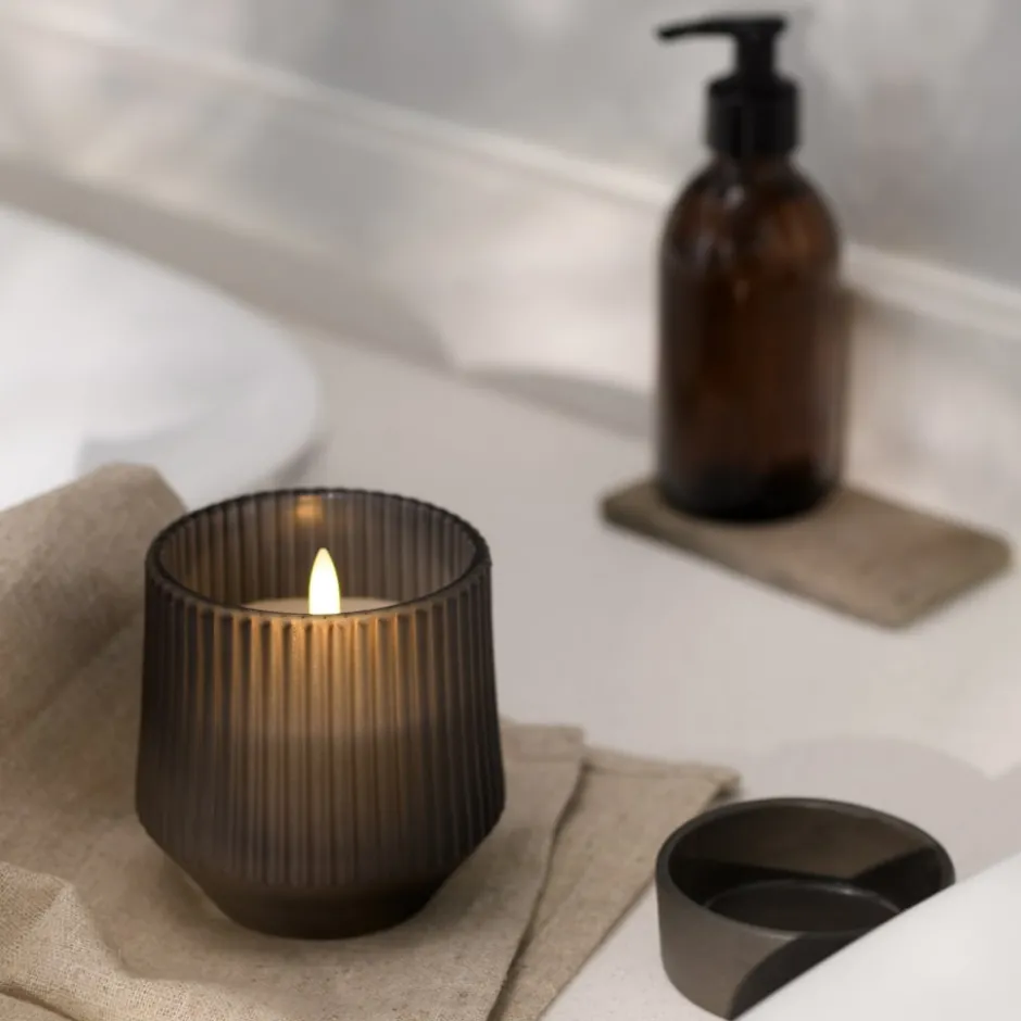 4 stk Uyuni LED duftlys, røgfarvet