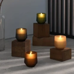 4 stk Uyuni LED duftlys, røgfarvet