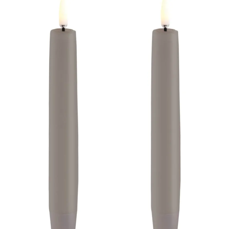 6 stk Uyuni LED kronelys, batteri, beige