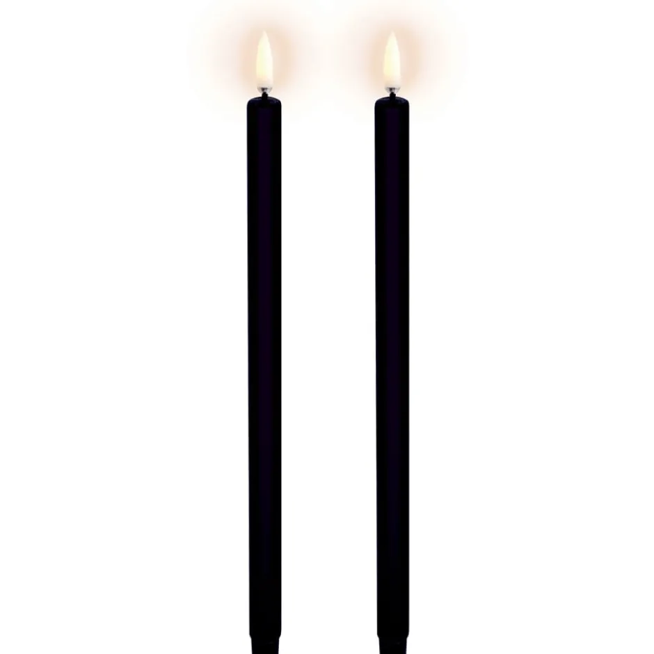 6 stk Uyuni LED kronelys, batteri, sort