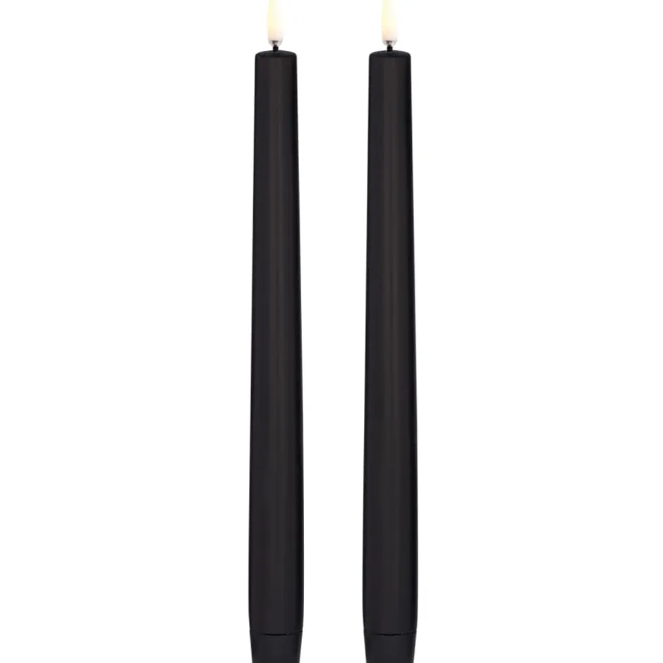 6 stk Uyuni LED kronelys, batteri, sort