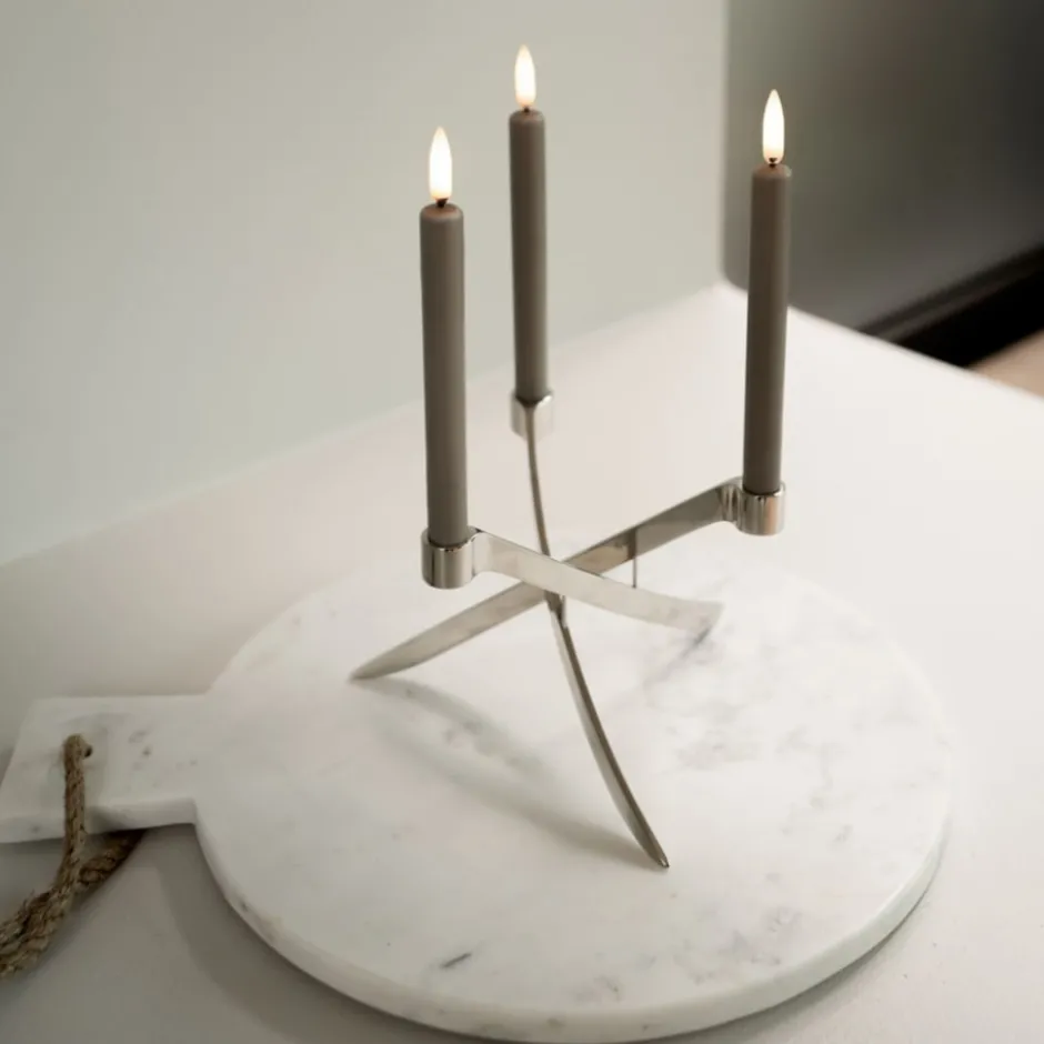 12 stk Uyuni LED kronelys, batteri, beige