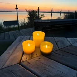 4 stk Uyuni LED stearinlys, beige