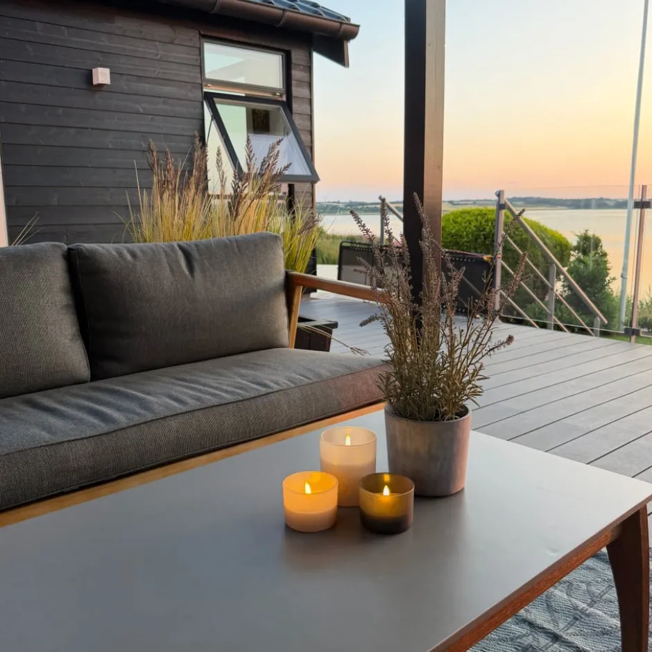 4 stk Uyuni LED stearinlys, grå