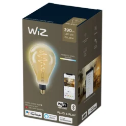 2 stk Wiz E27 globepære, 2000K-5000K, 6W, Ø16 cm