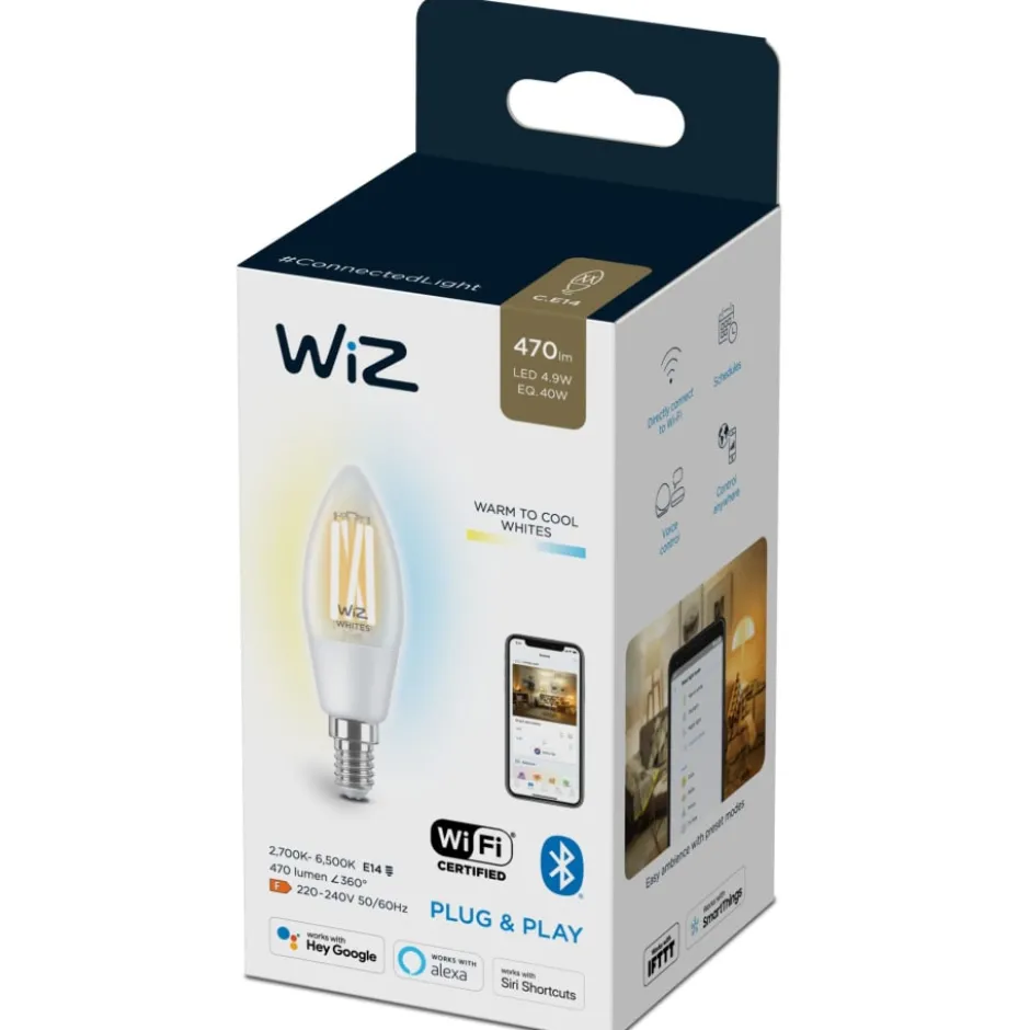 6 stk Wiz E14 kertepære, 2700K-6500K, 4,9W