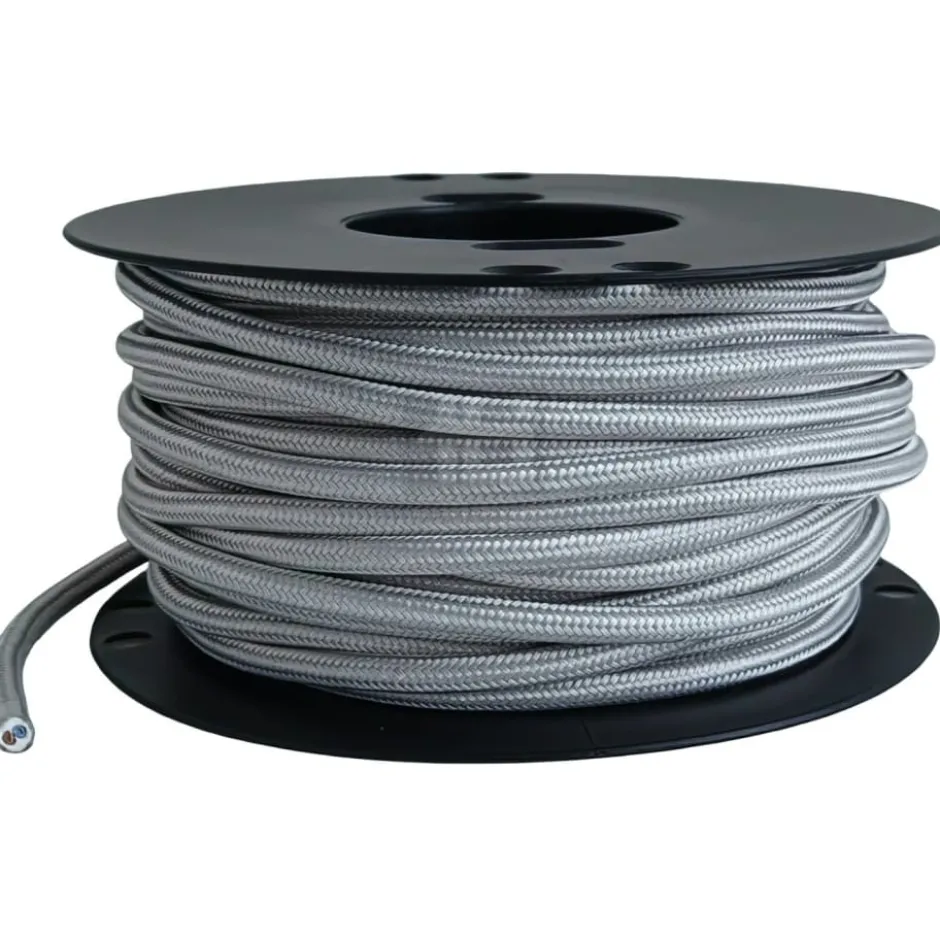 TBI stofledning, 2x0,75 mm², sølv, metervare