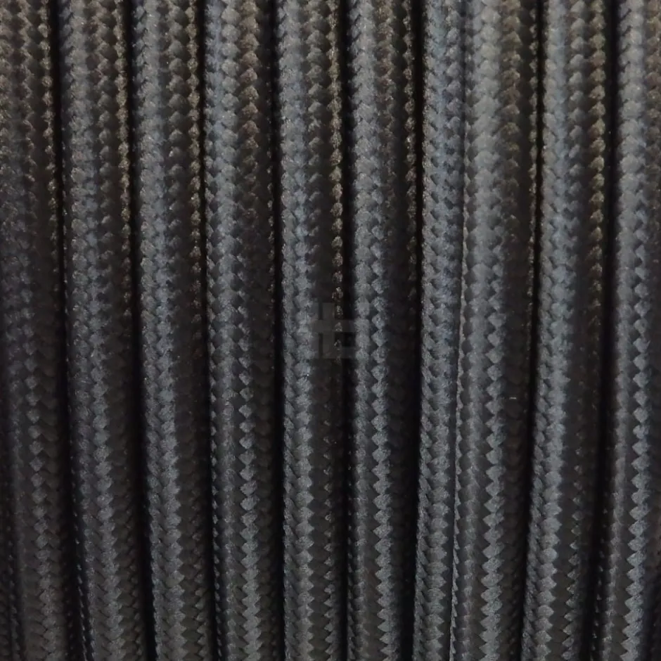 TBI stofledning, 2x0,75 mm²,snoet sort, metervare