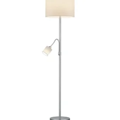 Trio Lighting Hotel gulvlampe med læselampe, hvid