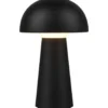 Trio Lighting Lennon genopladelig bordlampe, sort
